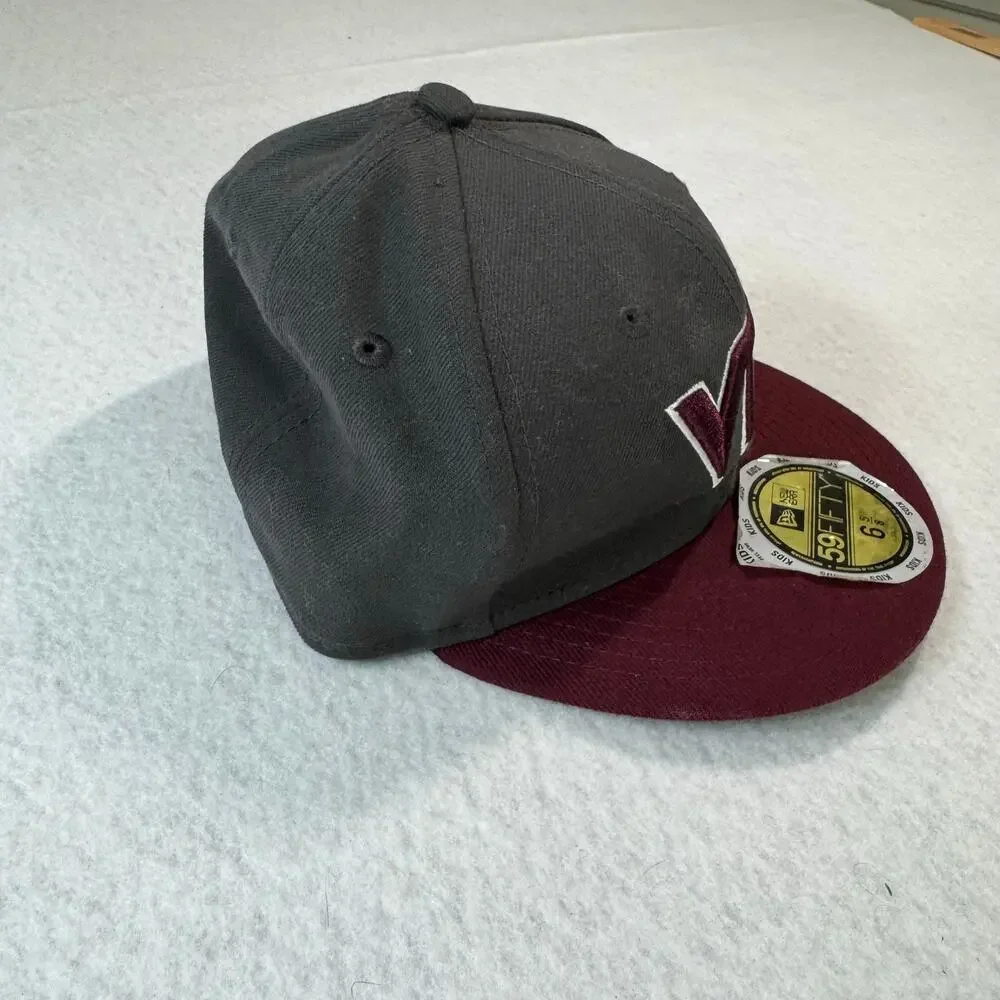 Kids New Era Maroon Virginia Tech VT Hokies 59Fifty Fitted Hat Cap Wool Poly Bln